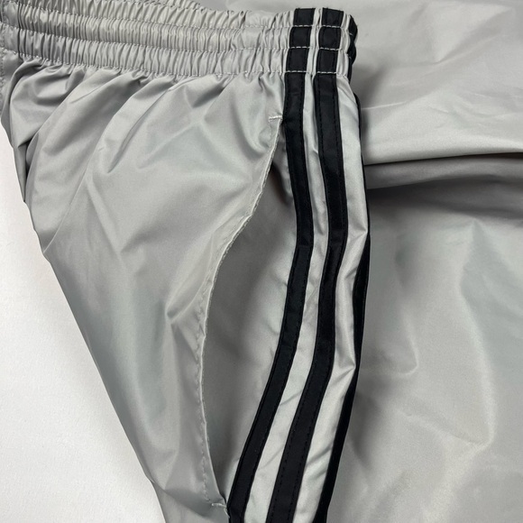 Vtg Adidas Mens Windbreaker Pants Sz Medium Y2K Track Light Grey Straight B6 - Picture 6 of 9